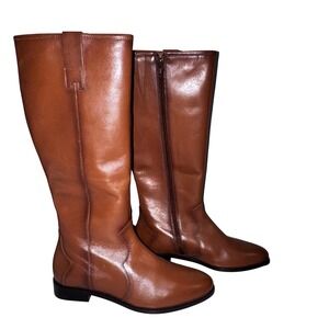 Anthony Veer Kennedy Knee High Boot Women 7.5 Brown NWOB Leather Equestrian Zip